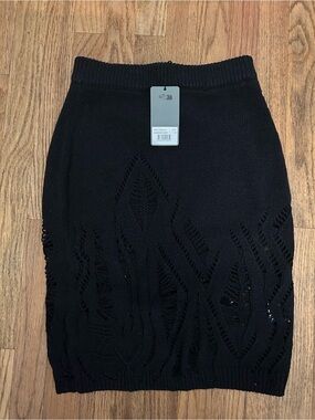 NWT Zadig and Voltaire Sigi Li Destroy Black Knit Pencil Skirt